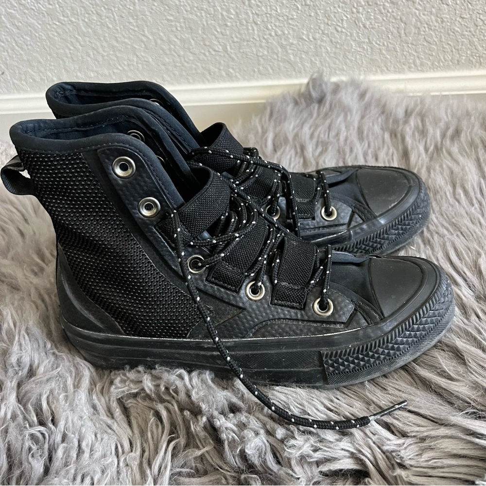 Black Converse High Tops with Elastic Details